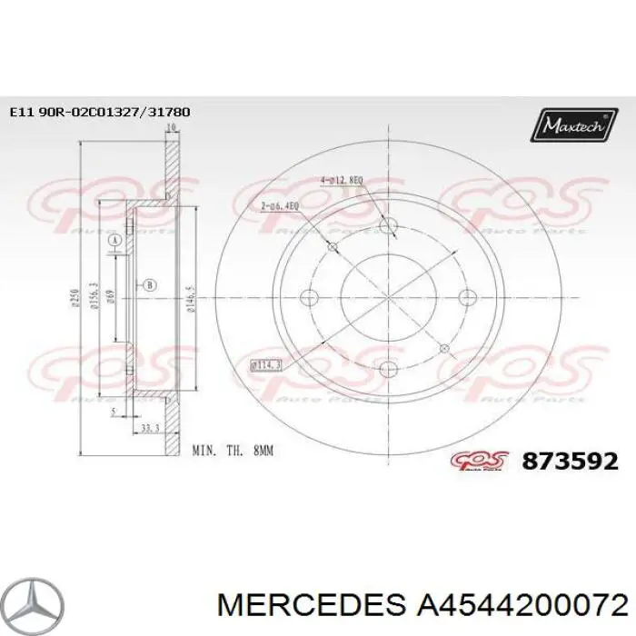 A4544200072 Mercedes Дискові гальма
