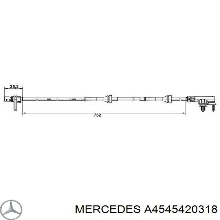 Датчик АБС (ABS) задній Mercedes A4545420318 ціна, від 18.09 USD