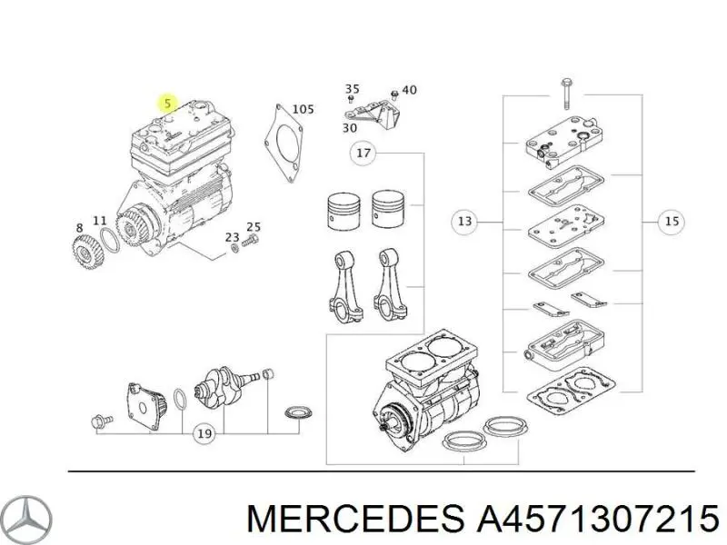 Компресор підкачки амортизаторів Mercedes A4571307215 ціна, від 6435.71 USD
