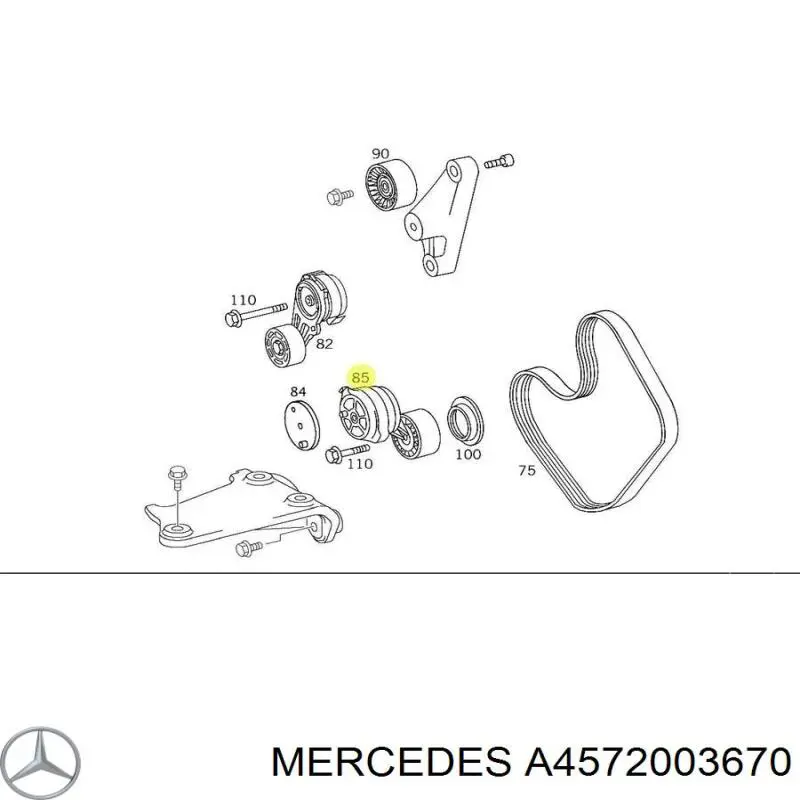 A4572003670 Mercedes Натяжна планка поліклинового ременя