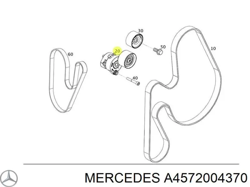 Купити A4572002970 Mercedes Натягувач приводного ременя