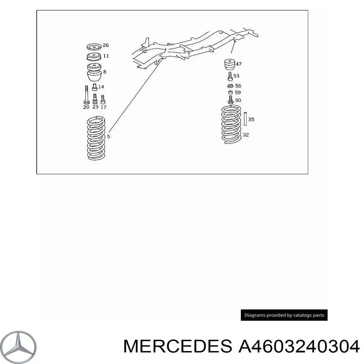 Пружина задня A4603240304 Mercedes