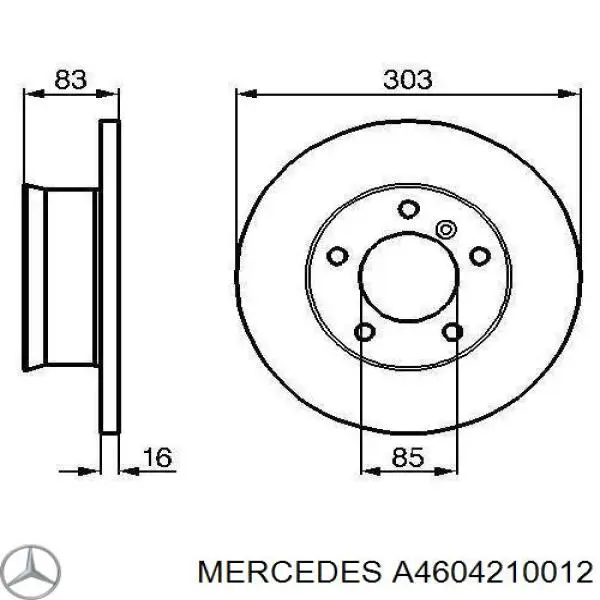 Купити A4604210012 Mercedes Ротор гальмівний