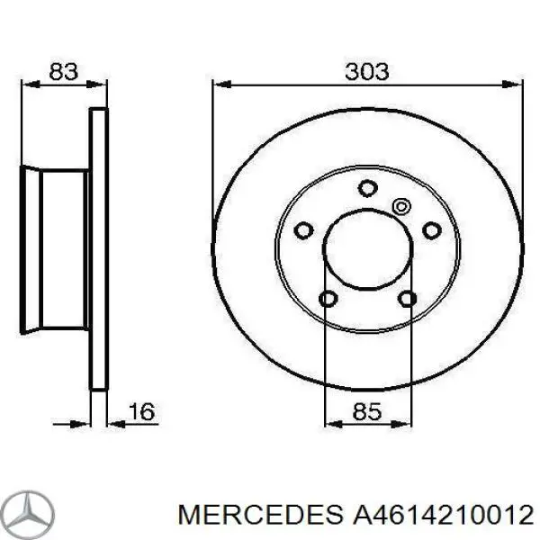 Купити A4614210012 Mercedes Ротор гальмівний