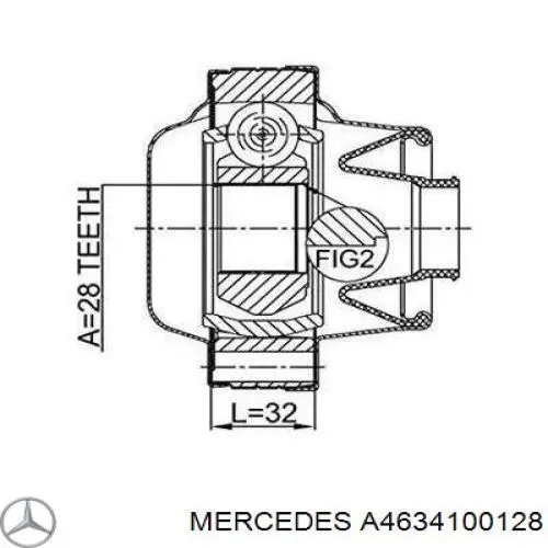 4634100128 Mercedes муфта кардана еластична, передня