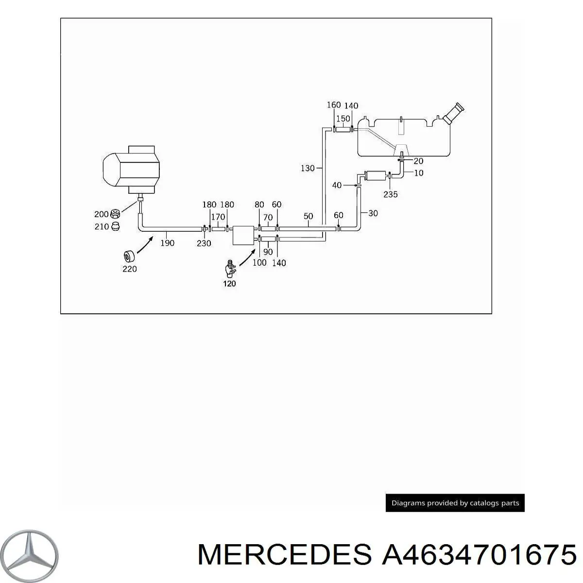 Трубка паливна, комплект Mercedes A4634701675 ціна, від 52.54 USD