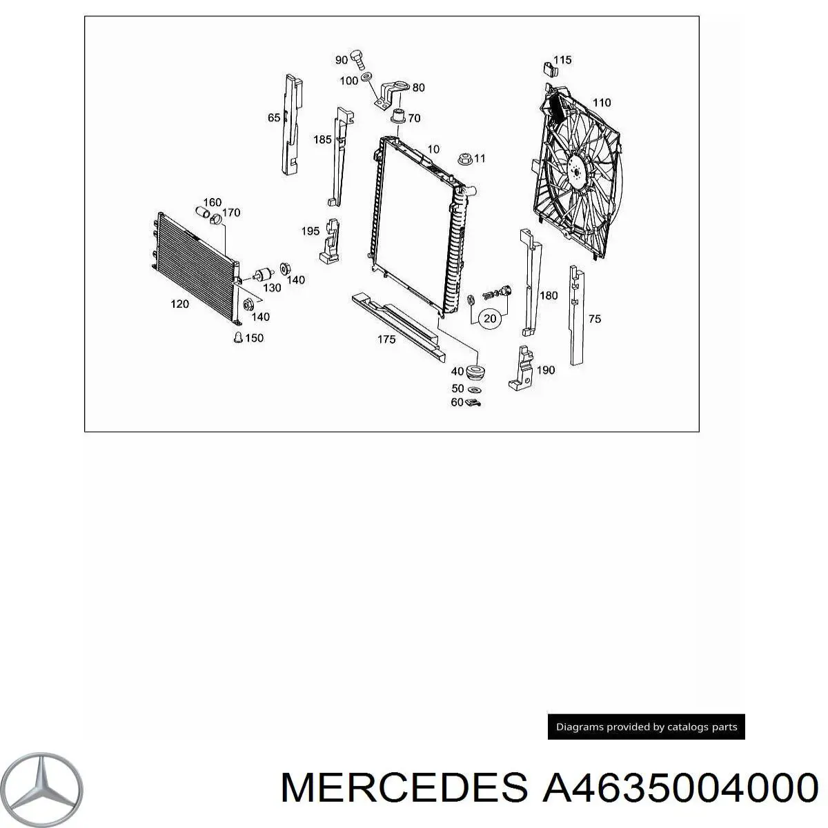 Радіатор охолодження кондиціонера Mercedes A4635004000