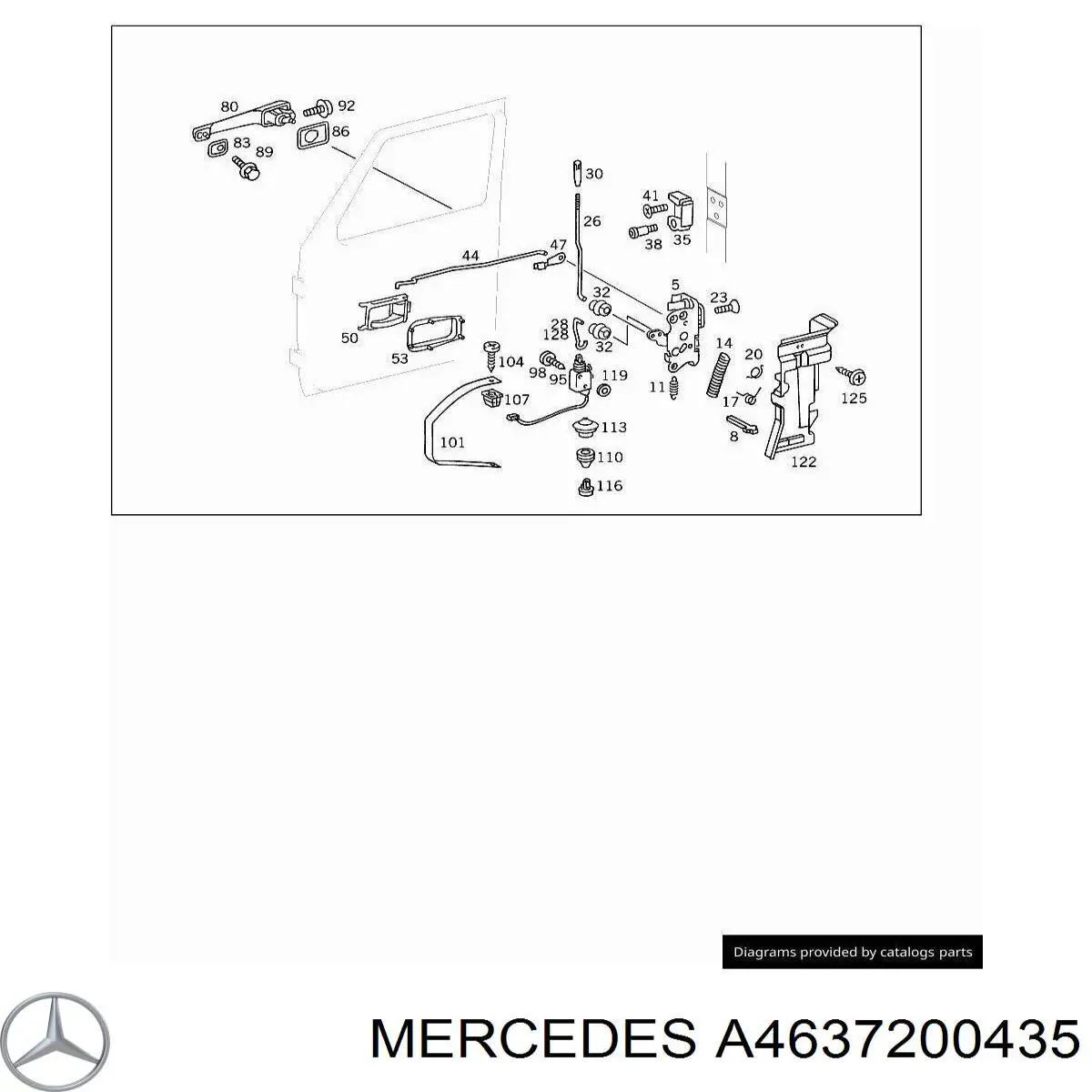 Замок передніх пасажирських дверей Mercedes A4637200435 ціна, від 126.69 USD