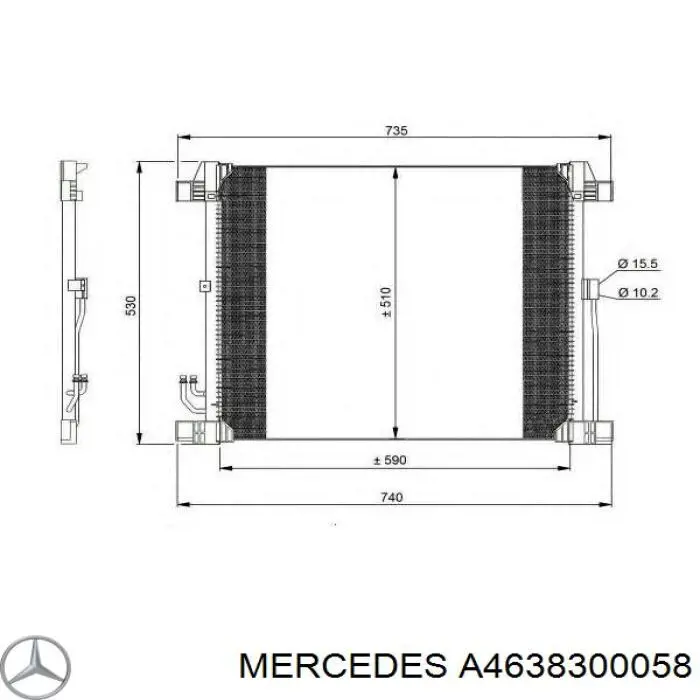 Купити A4638300058 Mercedes Радіатор опалювача салону