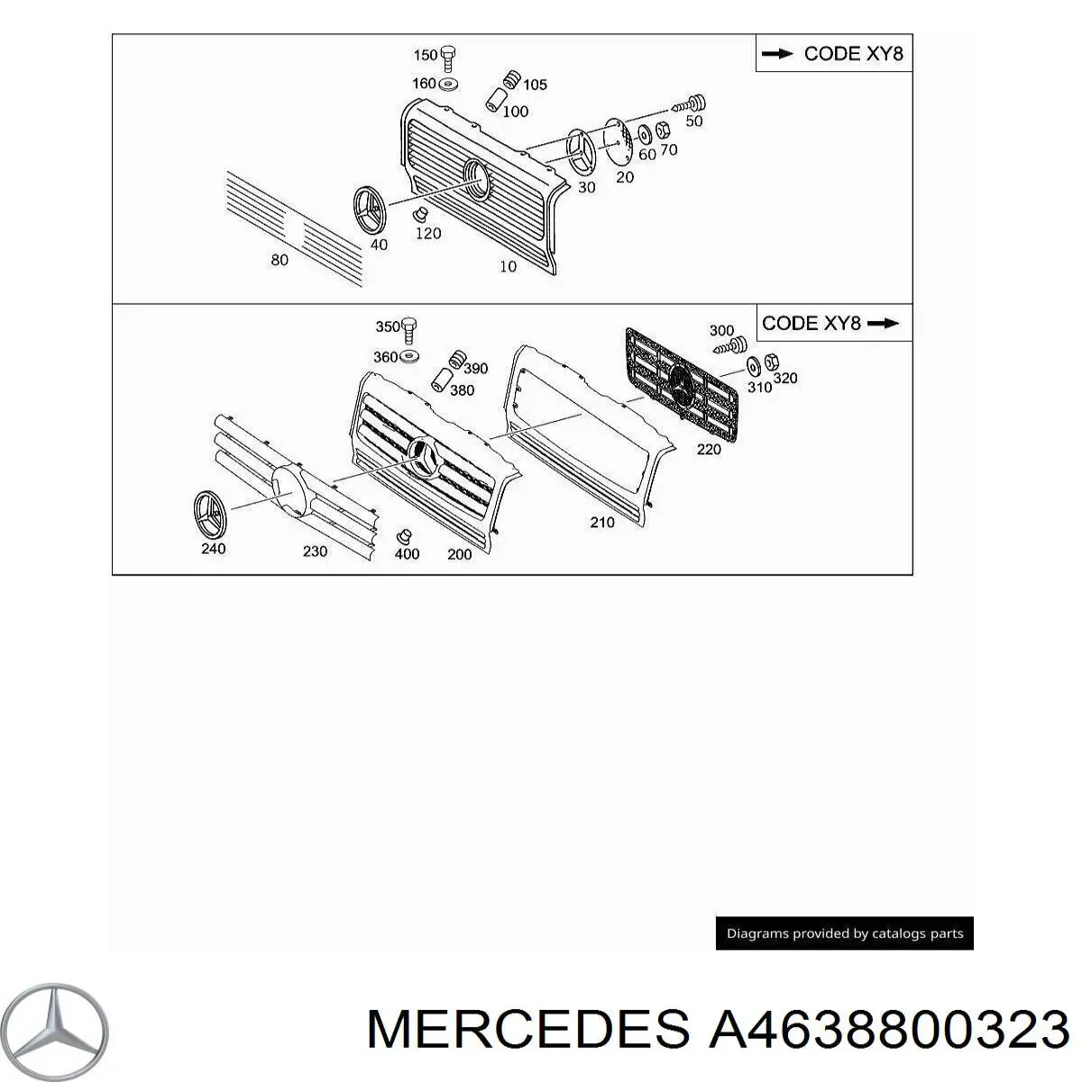 A4638800323 Mercedes Решітка радіатора