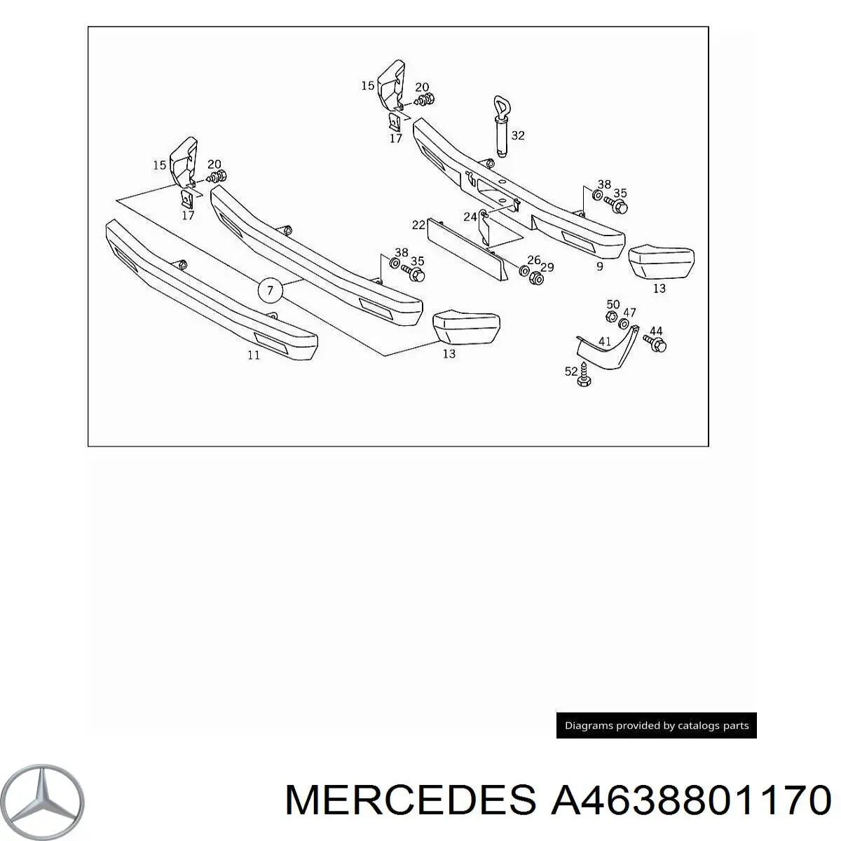 4638801170 Mercedes бампер передній