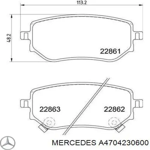 Задні гальмівні колодки Mercedes A4704230600 ціна, від 40.99 USD
