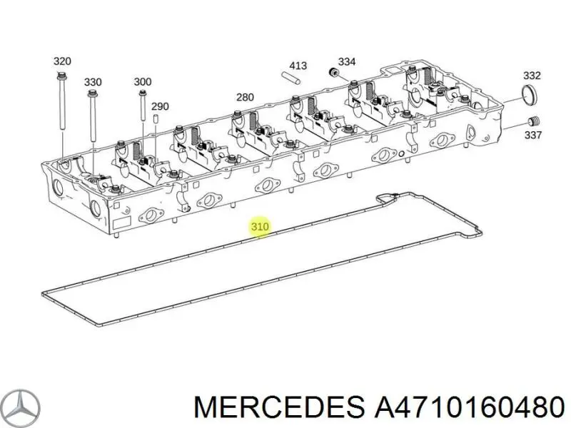 Купити A4710160480 Mercedes Прокладка клапанної кришки двигуна, нижня