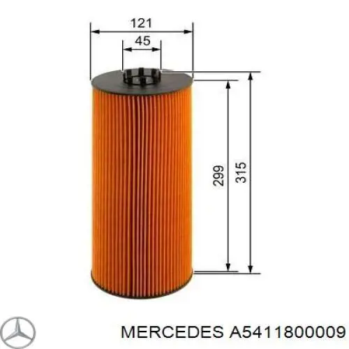 Купити A5411800009 Mercedes Фільтр очищення масла відцентровий