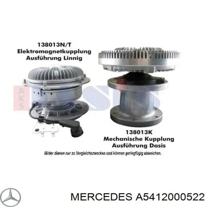 В'язкова муфта вентилятора Mercedes A5412000522 ціна, від 286.30 USD
