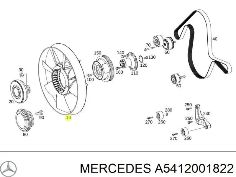В'язкова муфта вентилятора Mercedes A5412001822 ціна, від 545.00 USD
