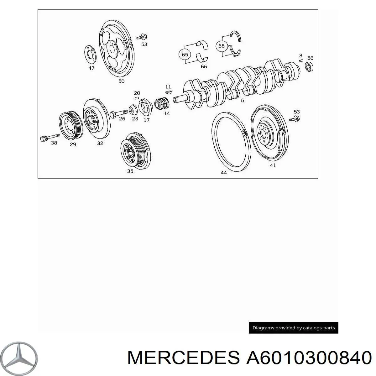 Вкладиші колінвала, корінні, комплект, 2-й ремонт (+0,50) Mercedes A6010300840 ціна, від 22.10 USD