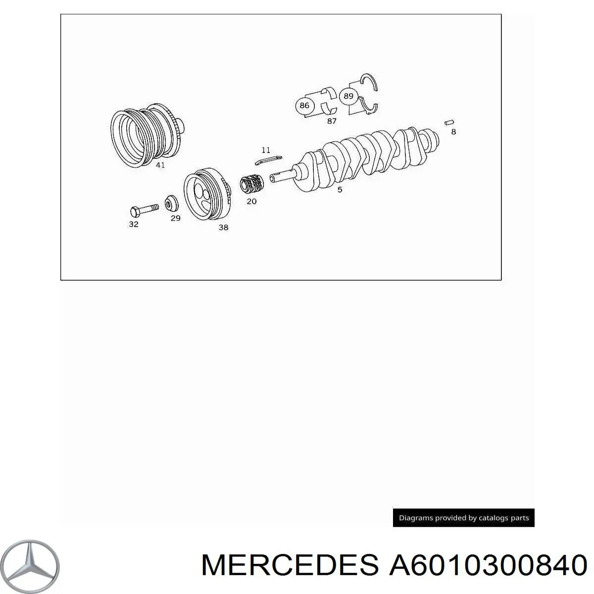 Вкладиші колінвала, корінні, комплект, 2-й ремонт (+0,50) Mercedes A6010300740 ціна, від 21.85 USD