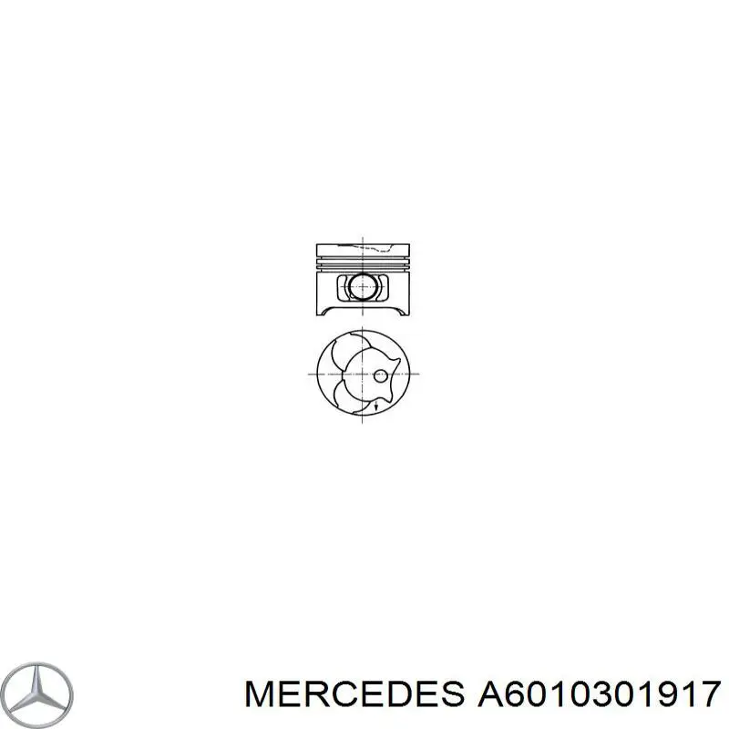Поршень в комплекті на 1 циліндр, STD на Mercedes Truck T2/LN1 (667, 668, 669, 670)