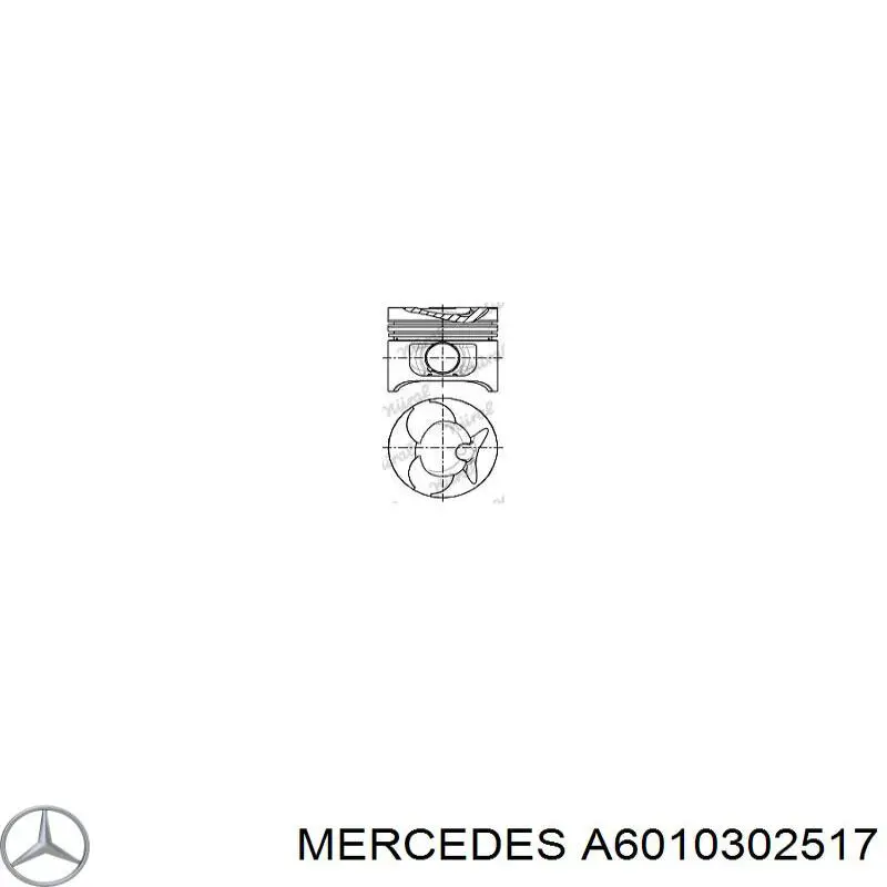 A6010302517 Mercedes поршень в комплекті на 1 циліндр, 2-й ремонт (+0,50)