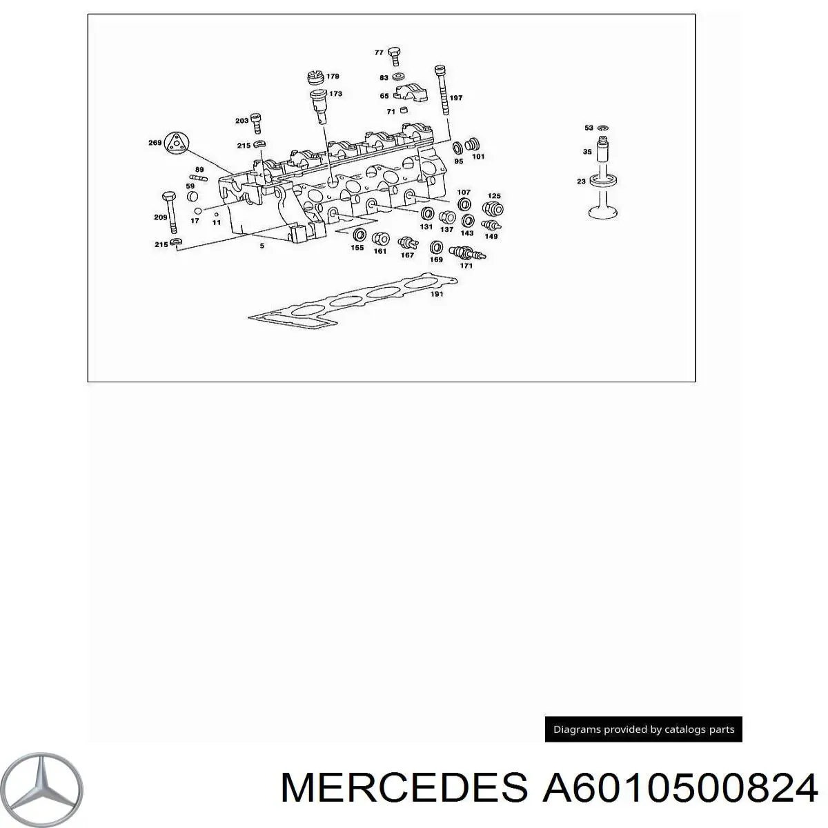 A6010500824 Mercedes направляюча клапана, впускного