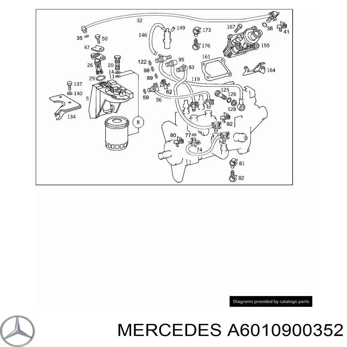 Купити A6010900352 Mercedes Фільтр-відстійник палива грубої очистки