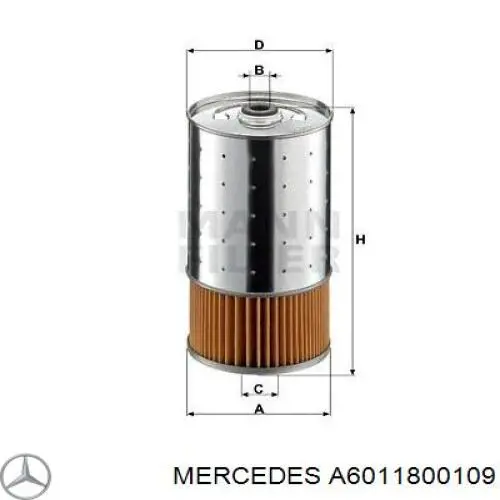 Масляний фільтр двигуна Mercedes A6011800109 ціна, від 6.27 USD