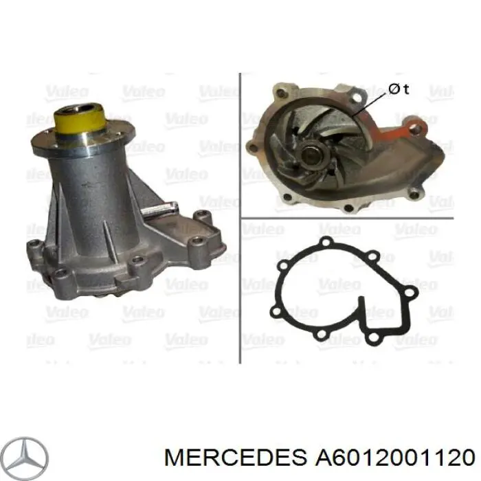 A6012001120 Mercedes помпа водяна, (насос охолодження)