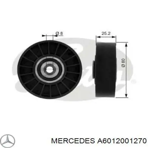 A6012001270 Mercedes Ролик натяжителя ременя агрегатів