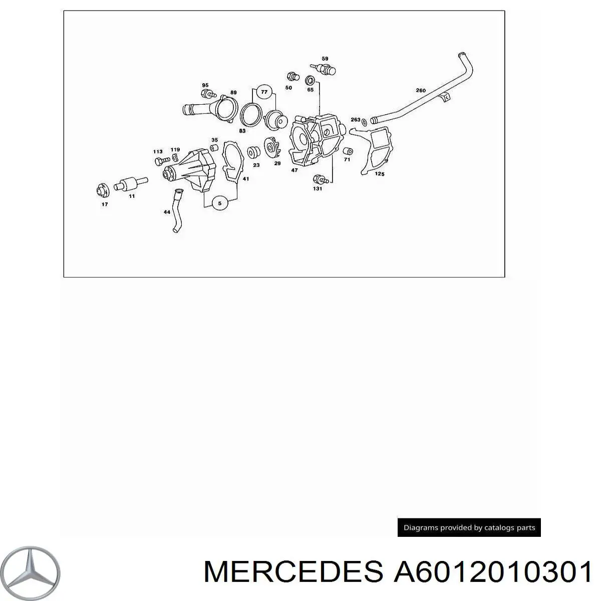 Корпус термостата на Mercedes E-Class (T124)