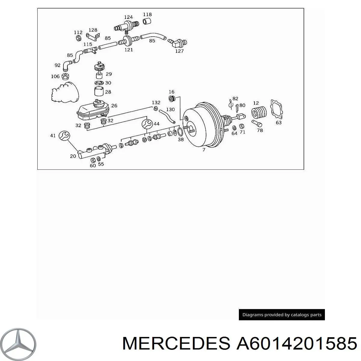 A6014201585 Mercedes трос ручного гальма передній