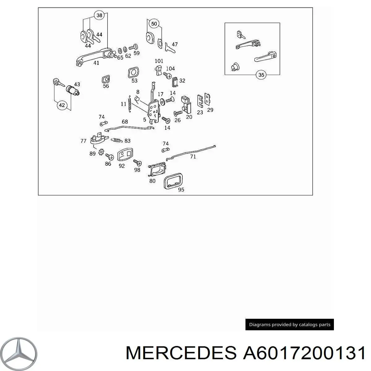 A6017200131 Mercedes петля-зачіп (відповідна частина замка двері передньої)