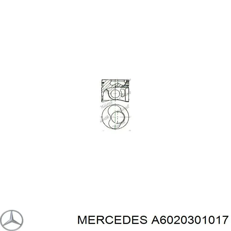 Поршень в комплекті на 1 циліндр, 2-й ремонт (+0,50) Mercedes A6020301017