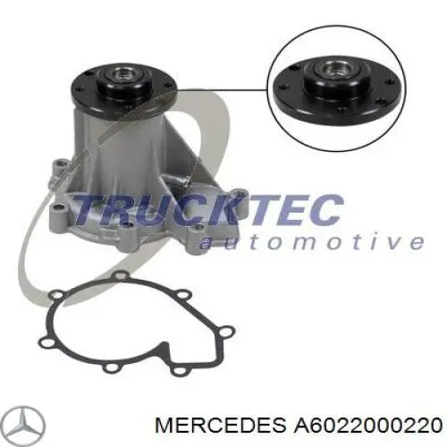 Помпа охолодження Mercedes A6022000220 ціна, від 38.28 USD