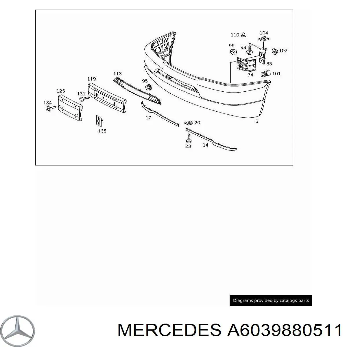 Купити A6039880511 Mercedes Кронштейн повітряного фільтра