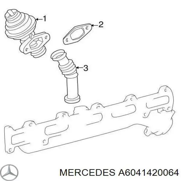 A6041420064 Mercedes Патрубок системи рециркуляції ВГ
