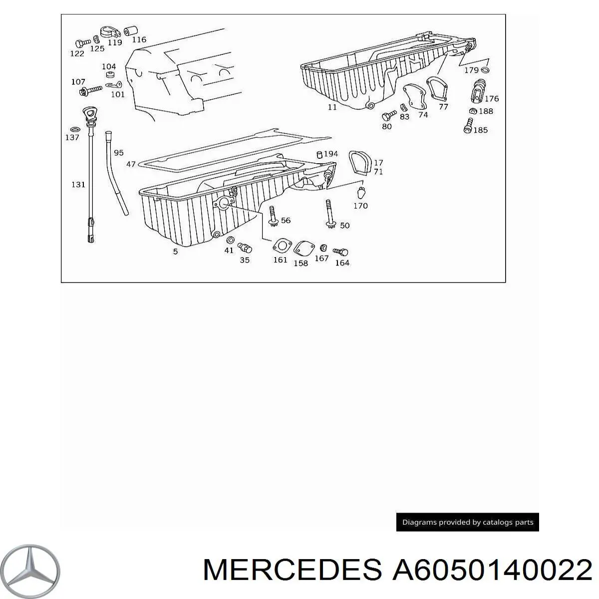 A6050140022 Mercedes прокладка піддону картера двигуна