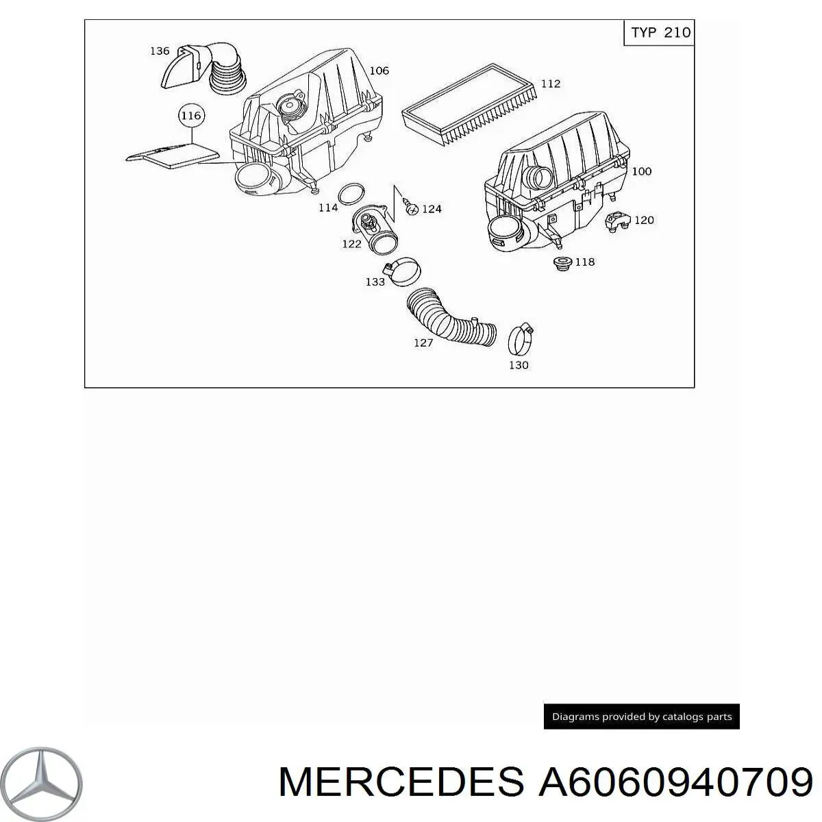 Купити A6060940709 Mercedes Патрубок витратоміра повітря
