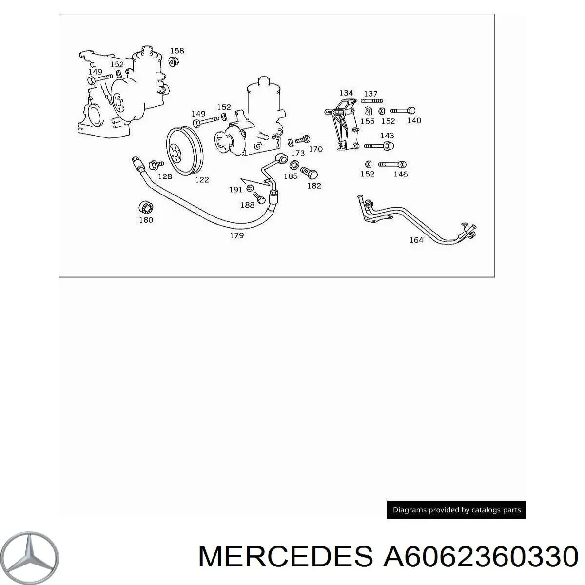 Кріплення силового циліндра (гідропідсилювача) Mercedes A6062360030 ціна, від 7.60 USD