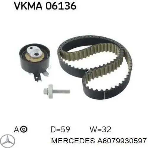 Комплект ГРМ Mercedes A6079930597 ціна, від 69.38 USD