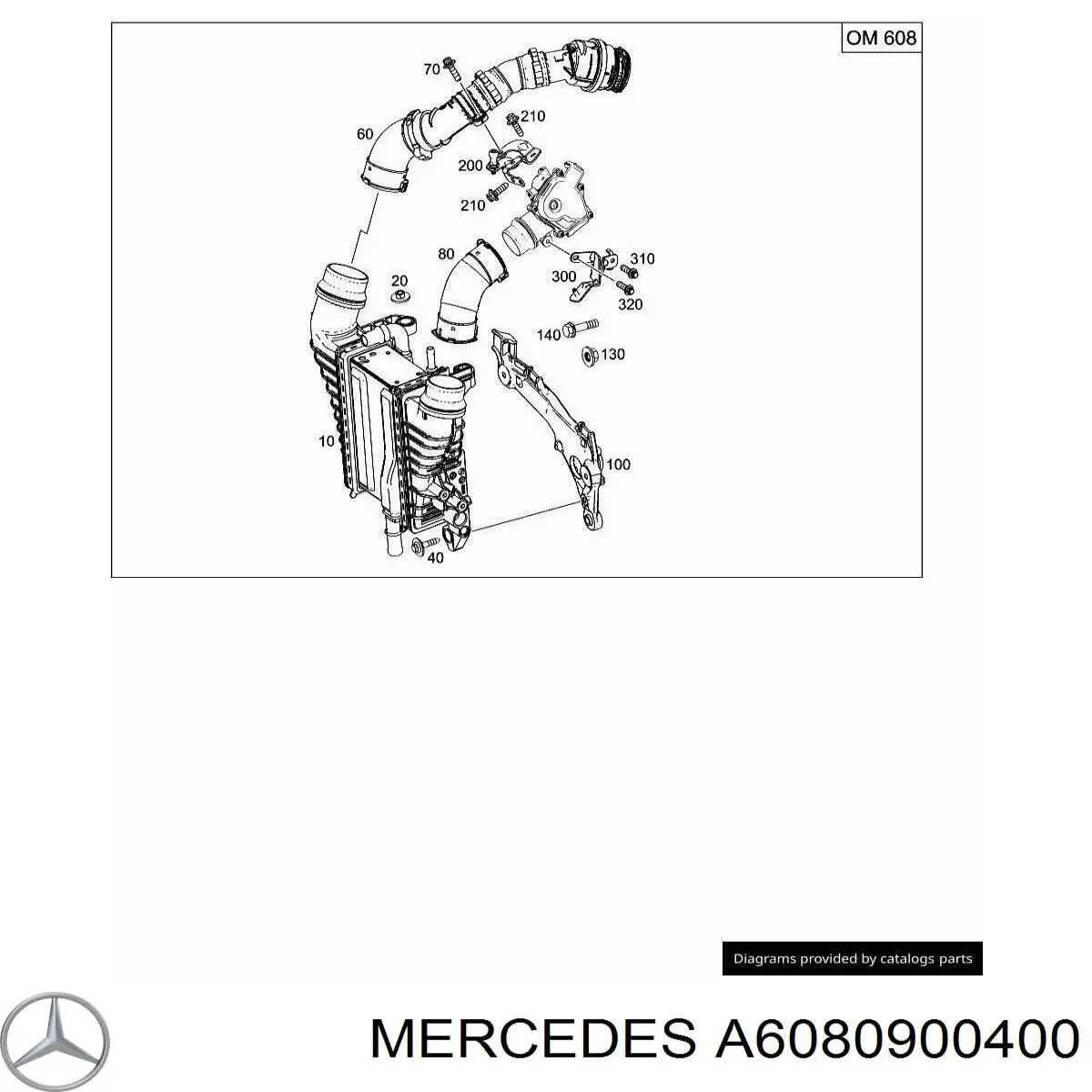 A6080900400 Mercedes Трубка, що нагнітається
