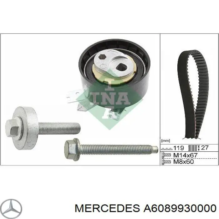 Зубчастий ремінь Mercedes A6089930000 ціна, від 27.71 USD