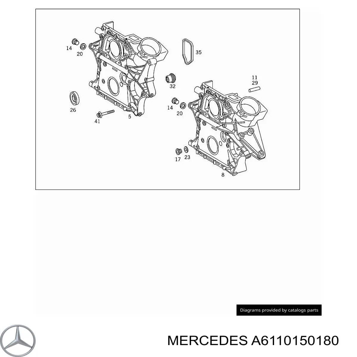 A6110150180 Mercedes Прокладка передньої кришки двигуна