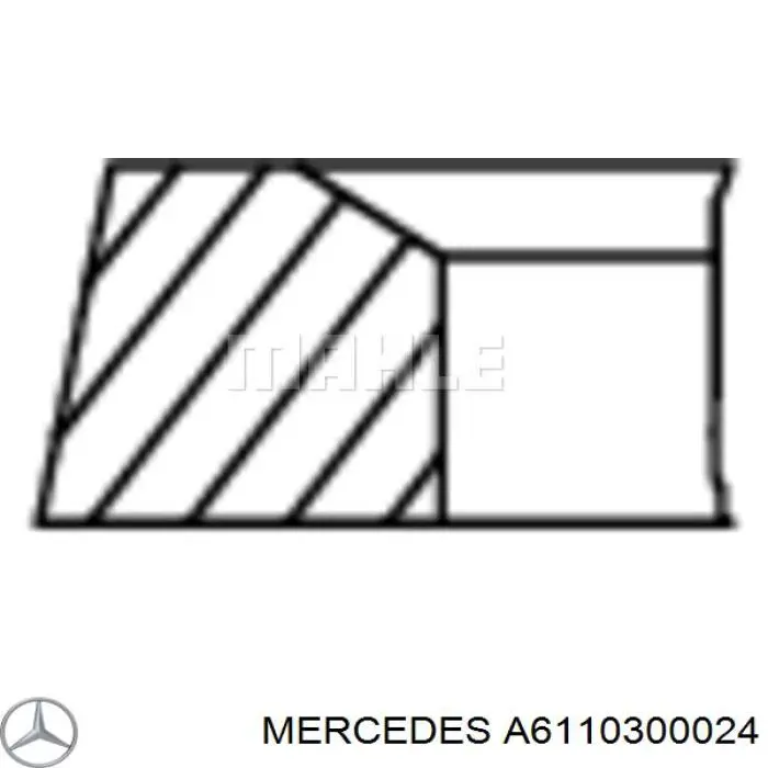A6110300024 Mercedes кільця поршневі на 1 циліндр, std.