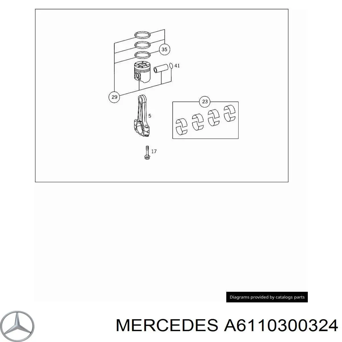 Кільця поршневі на 1 циліндр, STD. Mercedes A6110300324 ціна, від 18.16 USD