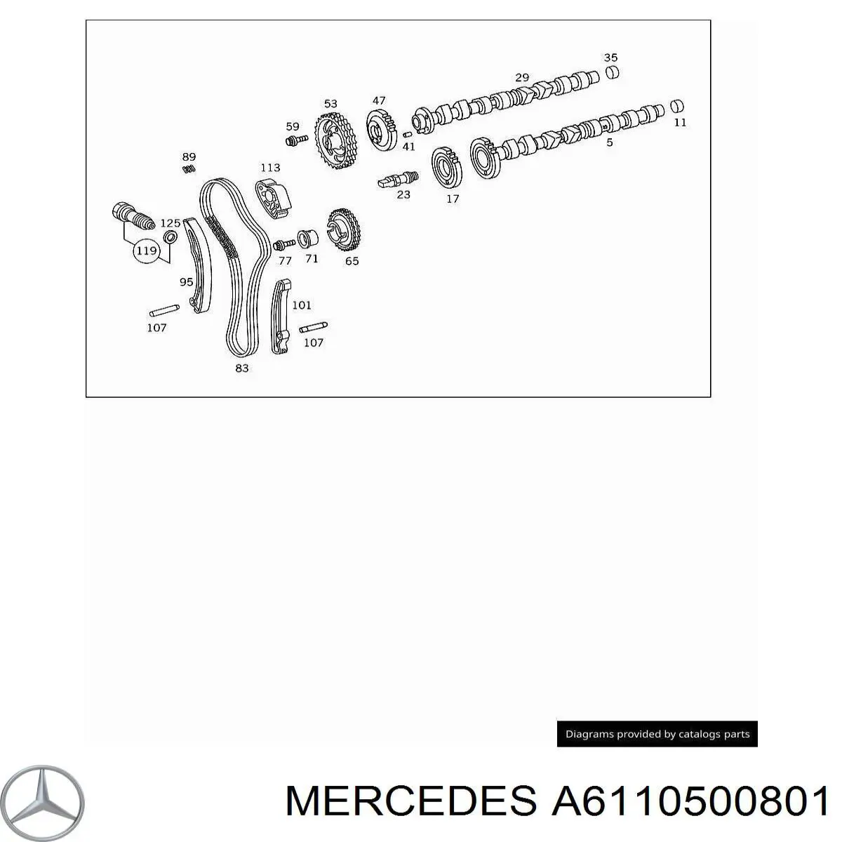 A6110500801 Mercedes розподільний вал двигуна впускний