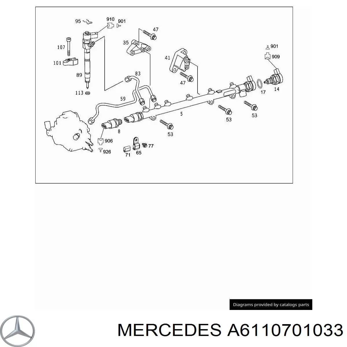 Трубка паливна, від ПНВТ до паливної рейки Mercedes A6110701033 ціна, від 6.33 USD