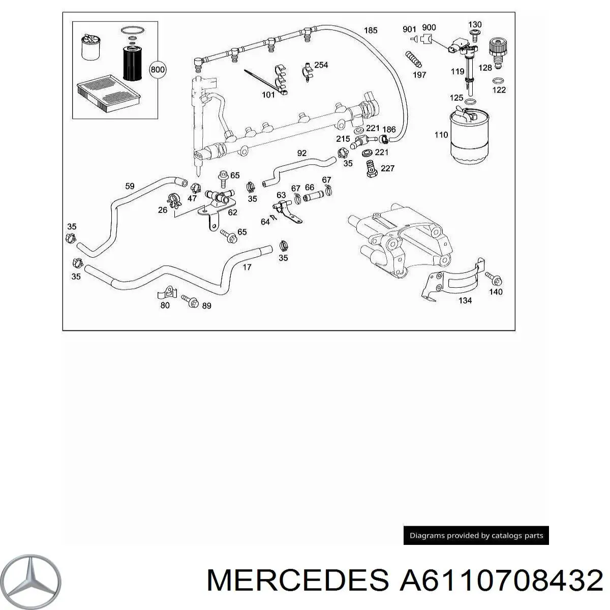 Трубка паливна, зворотня від форсунок Mercedes A6110708432 ціна, від 13.50 USD