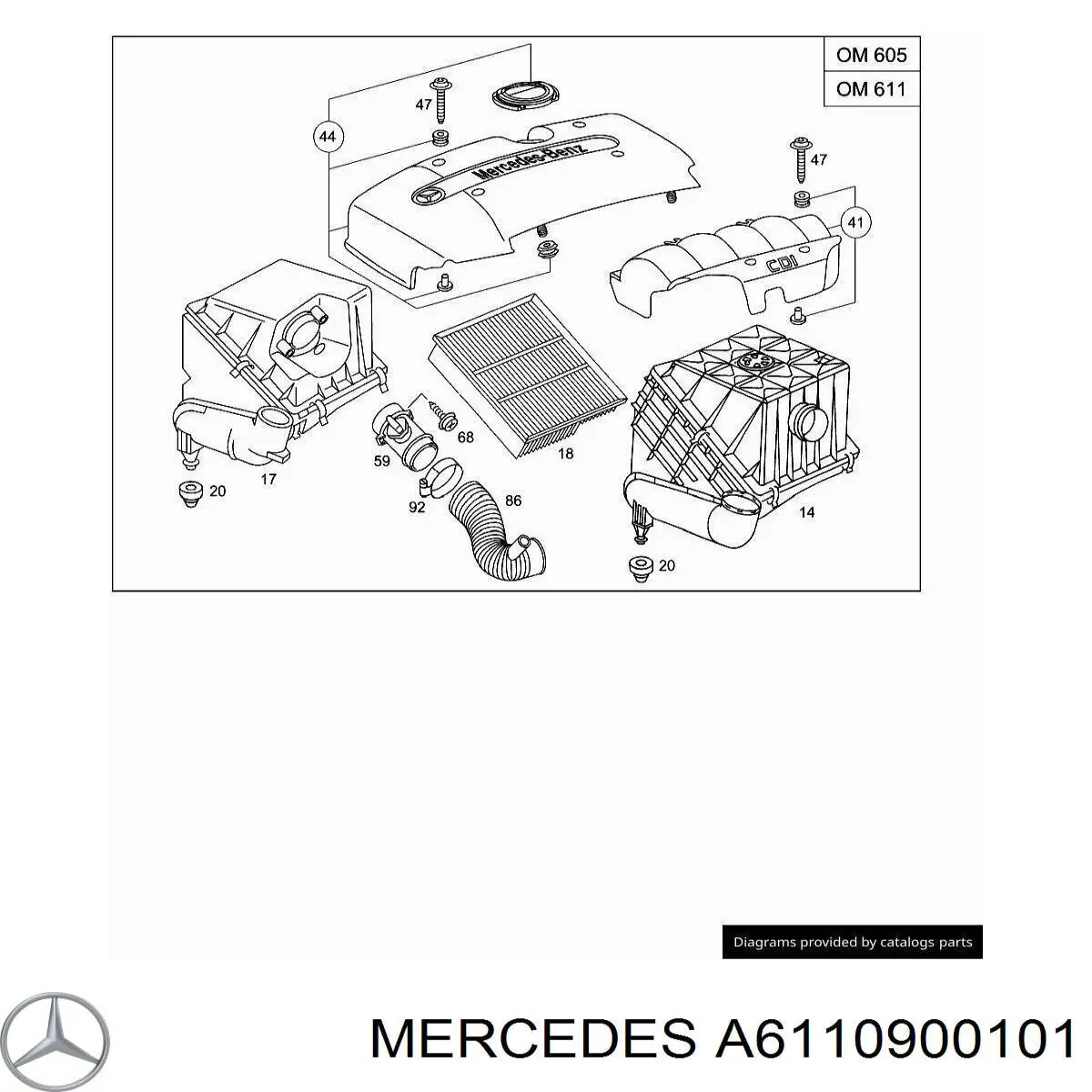 A6110900101 Mercedes корпус повітряного фільтра