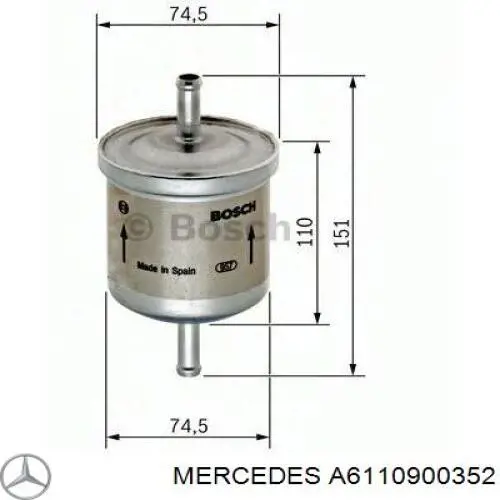 Купити A6110900352 Mercedes Корпус паливного фільтра